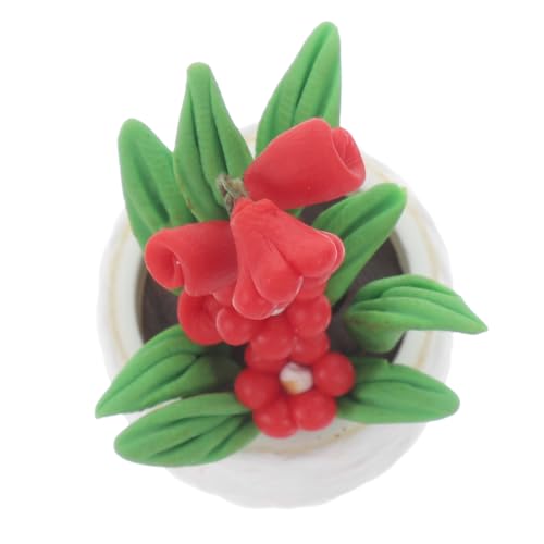 Gatuida Miniaturhaus Dekor Micro Landscape Accessory Puppenhaus Zubehör Rote Mini Blume für Feengarten und Miniaturzimmer Gestaltung von Gatuida