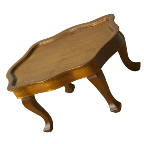Gatuida Miniaturtisch aus Holz Miniatur Möbel Modell Runder Puppenhaus Beistelltisch Kompakt Stabil und Langlebig für Kleine Räume und Puppenhaus Dekoration von Gatuida