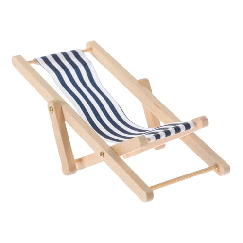 Gatuida Modell Klappbar Puppenhaus Zubehör Gestreift Leichtes Mini Deck Chair Für Puppenhaus Micro Landschaft DIY Dekoration von Gatuida