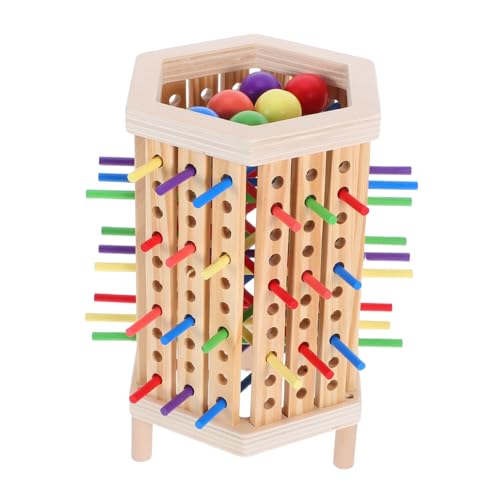 Gatuida Montessori Holz Brettspiel aus Premium Holz Buntes Stäbchenspiel Pädagogisch für Feinmotorik Frühe Mathematik Lernspielzeug Kompakt Reisetauglich für Jungen und Mädchen von Gatuida