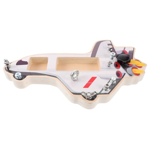 Gatuida Montessori Holz Busy Board mit Interaktivem Raumschiff Design Langlebig Einfache Bedienung DIY Hands Lernspielzeug für Jungen Mädchen Motorik von Gatuida