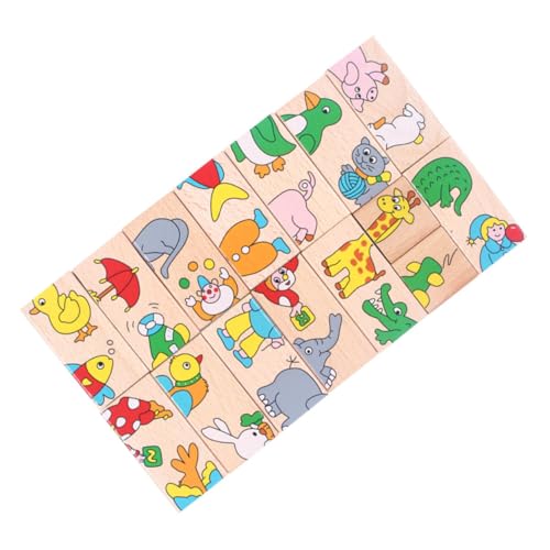 Gatuida Montessori Holz Domino Jigsaw Puzzle für Pädagogisches Tier Memory der Farb Formwahrnehmung Sicheres Detailreiches Lernspielzeug für Kleinkinder von Gatuida
