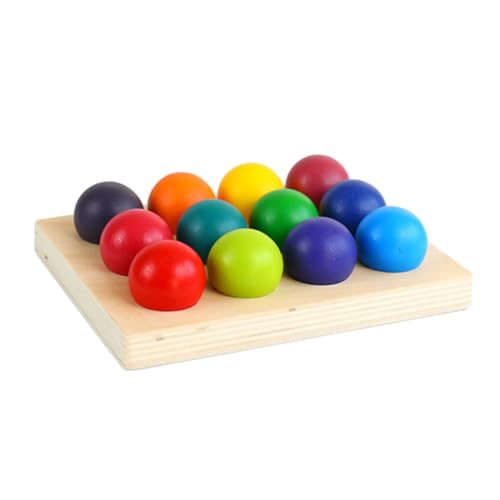 Gatuida Montessori Holzspielzeug Farbige Sortierbälle Farben Pädagogisch Sicher Umweltfreundlich Motorik Kleinkinder Lernspielzeug von Gatuida