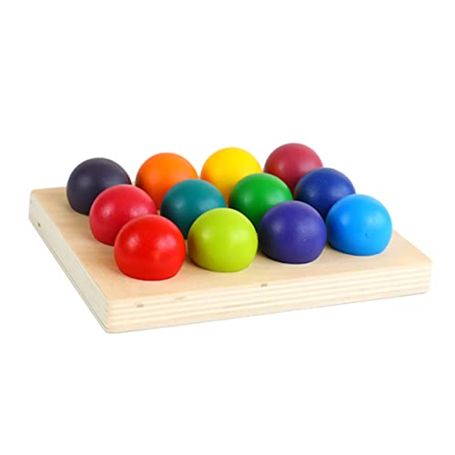 Gatuida Montessori Holzspielzeug Farbklassifizierung Spielset Bunte Farben Sortierbälle für Kleinkinder Pädagogisches Lernspielzeug Farberkennung und Feinmotorik Umweltfreundlich und von Gatuida
