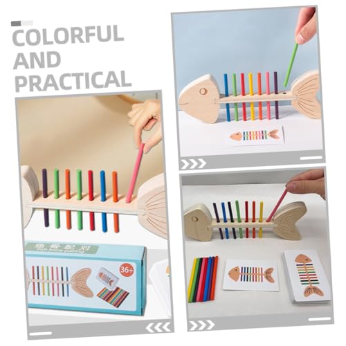 Gatuida Montessori Holzspielzeug Farblernspielzeug für Kleinkinder Doppelseitige Karten Holzstäbe Farbsortierspiel zur Feinmotorikförderung und Kognitiven Entwicklung Vorschule von Gatuida