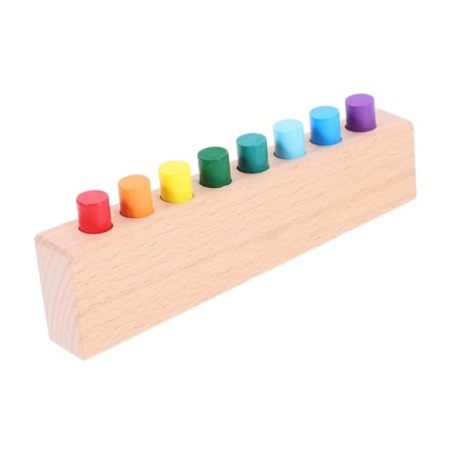 Gatuida Montessori Holzspielzeug für Kleinkinder Motorisches Lernspielzeug mit Farbigen Zylindern Robustes Steckpuzzle zur Farb und Formerkennung Fördert Hand Auge Koordination und von Gatuida
