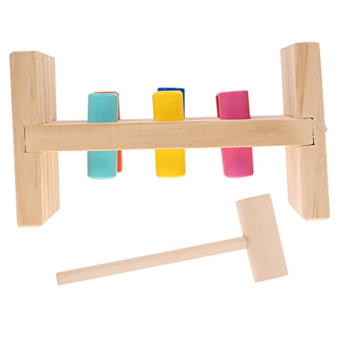 Gatuida Montessori Kinderklopfspiel Lernspielzeug mit Hammer und Nägeln Farblich Abgestimmt für Farb und Erkennung Handgerechtes Sicheres Holzspielzeug zur Frühförderung und Motorischen von Gatuida