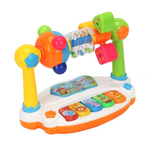 Gatuida Musikalisches Lernspielzeug Klavier mit Leuchtfunktion und Drehmechanismus Pädagogisches Instrument für Hörvermögen Feinmotorik und Hand Auge koordination Farblich Zufällige Farbe von Gatuida