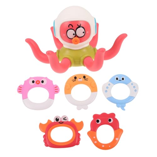 Gatuida Octopus Bade Schwimmendem Ringwurfspiel Interaktives Wasser-Spiel für Pool und Badewanne Tragbar Hautfreundlich für Junge Mädchen und Kleinkinder Indoor und Outdoor von Gatuida