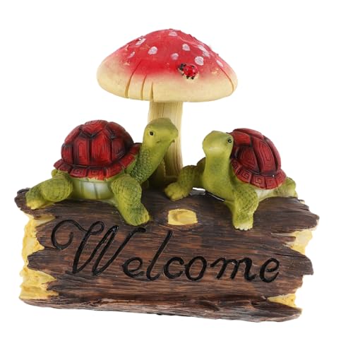 Gatuida 1stücke Outdoor Garten Schildkröte Statue Resin Mit Dekorativen Pilzen Gartenornament Für Balkon Und Blumenbeete Tierische Deko Für Außenbereich von Gatuida