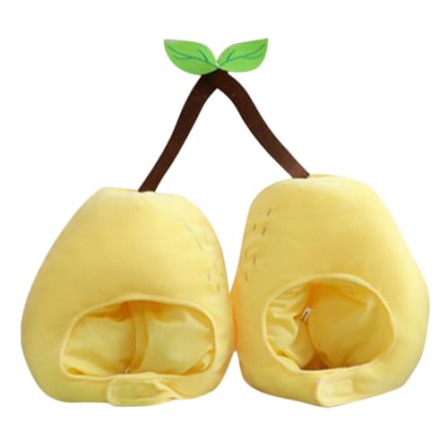Gatuida Plüsch Birnen-doppelkappen Kostüm-hut für Kinderparty Cosplay Frucht-headgear mit Interaktivem Design für Geburtstag Halloween Karneval Bühnenauftritt von Gatuida