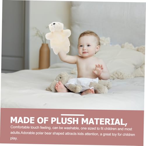 Gatuida Plüsch Eisbär Handpuppe Kuscheliges Tier Handpuppenspielzeug Weiches Stofftier für Storytelling und Frühes Lernen von Gatuida