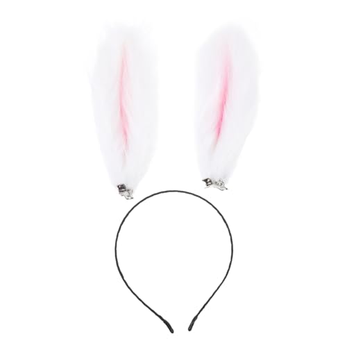 Gatuida Plüsch Hasenohren Stirnband Kreative Tierkopf dekoration Weiches Haarband mit Langen Weißen und Pinken Ohren Handgefertigt für Party Kostüm und Festliche Anlässe Gatuida Plüsch Hasenohren Stirnband Kreative Tierkopf dekoration Weiches Haarband mit Langen Weißen und Pinken Ohren Handgefertigt für Party Kostüm und Festliche Anlässe von Gatuida