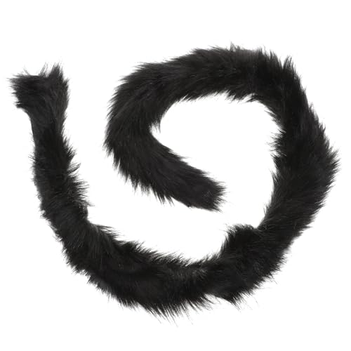 Gatuida Plüschboa Kunstpelz Schal Schwarz Flauschig Langer Dekorationsschal für Halloween Weihnachtsfeier Kostüm Damen Mädchen Accessoire von Gatuida