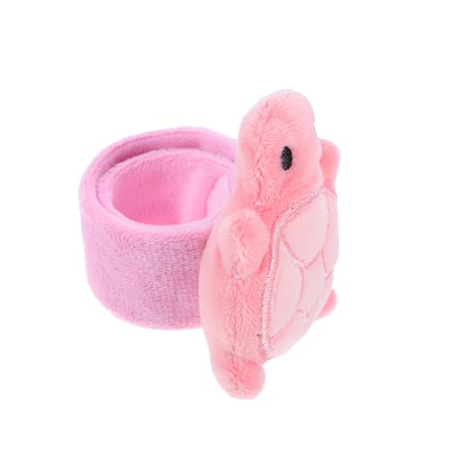 Gatuida Plüschpuppenarmband Schildkröte Lockeres Armband Tierfigur Armband Plüscharmband Animal-Slap-Armbänder Kuscheltier-Klapparmbänder für PP Baumwolle Rosa von Gatuida