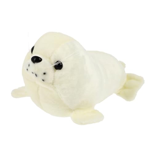 Gatuida Plüschseehund Puppe Weiß Kuscheltier Plüschtier Weiches Stofftier Cartoon Meerestier Dekoration für Zuhause von Gatuida