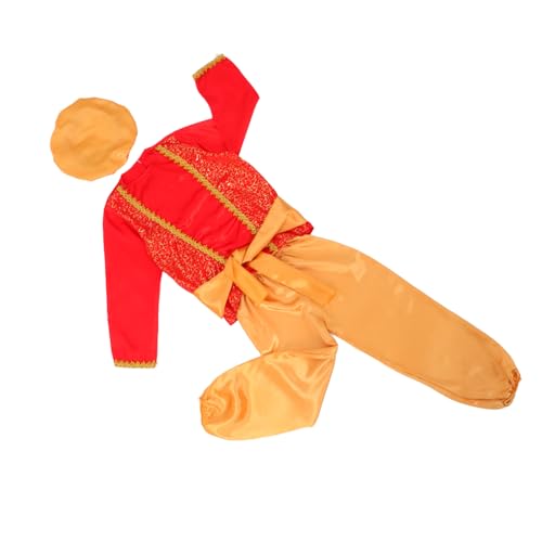 Gatuida Prince Children's Performance Anzug Königskrone Kostüm arabische Rollenspielkostüm Halloween arabischer -Outfit Halloween -Kostüm Polyester (Polyester) rot von Gatuida