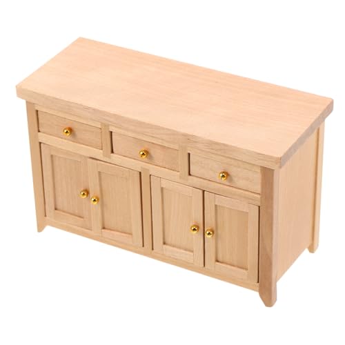 Gatuida Puppenhaus Möbel Unlackiertes Sideboard für Wohnzimmer und Küche Detailreiche Aufbewahrung Kreatives Rollenspiel Dekoratives Puppenhaus Zubehör Gatuida Puppenhaus Möbel Unlackiertes Sideboard für Wohnzimmer und Küche Detailreiche Aufbewahrung Kreatives Rollenspiel Dekoratives Puppenhaus Zubehör von Gatuida