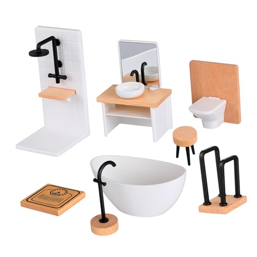 Gatuida Puppenhaus Zubehör Badezimmer Deko Figuren für Kreative Kinderhandarbeit und Detailgetreues Puppenhaus Flair von Gatuida