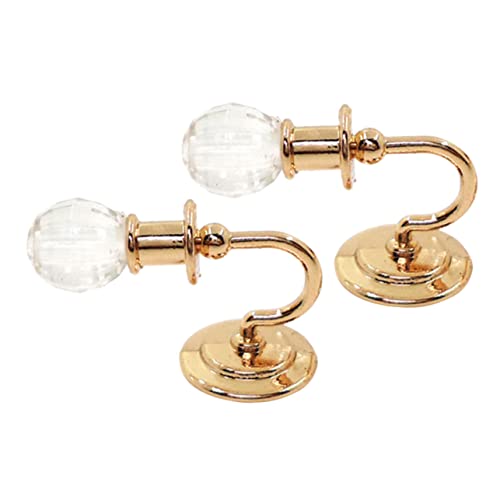 Gatuida Puppenhaus Zubehör Mini Wandlicht Modell in Gold Kompakt und Abnehmbar Sichere und Langlebige Dekoration für Miniaturhäuser und Fotorequisiten von Gatuida