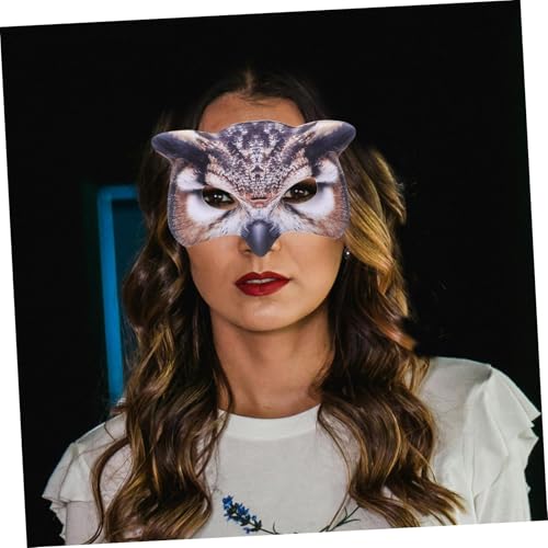 Gatuida Realistische Eulen Maske aus Langlebigem EVA Halbe Gesichtsbedeckung mit Elastischem Band für Halloween Partys Maskeraden und Cosplay Detailgetreues Tiergesicht für Damen und von Gatuida