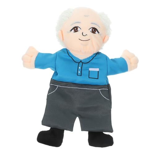 Gatuida Realistische Handpuppe Großvater Plüsch Handspielpuppe für Erwachsene Leichtes Figurenspielzeug Frühkindliche Interaktive Erzählpuppe für Eltern von Gatuida