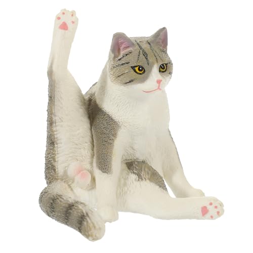 Gatuida Realistische Katzenfigur aus Robustem Kunststoff Kleines Desktop Kätzchen Ornament Detailreiches Katzenmodell für Wohn und Büroraumdekoration Langlebig und Dekorativ für von Gatuida