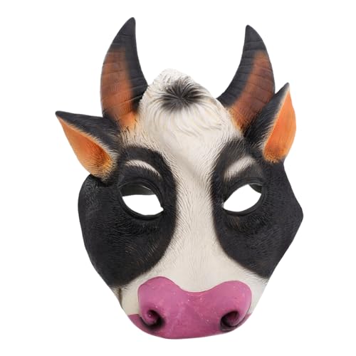 Gatuida Realistisches Kuh maske aus für Halloween Kostüm und Cosplay Atmungsaktiv und Wiederverwendbar Halbes Gesicht Tierkostüm für Fasching Bühne und Party von Gatuida