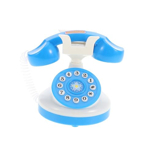 Gatuida Realistisches Miniatur Spielzeugtelefon aus Kunststoff Vintage Landline Design Blau für Rollenspiele und Puppenhaus Interaktives Kinderspielzeug zur Kreativer Fantasie von Gatuida