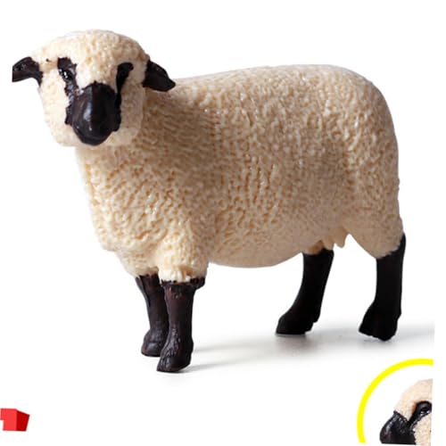Gatuida Realistisches Schaf Modell aus Kunststoff Detailgetreues Tier Ornament für Kinderzimmer Stabile Dekoration Lebensecht Gestaltetes Wildtier Figur für Familie und Freunde von Gatuida
