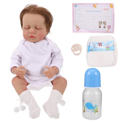 Gatuida Reborn-Babypuppen – 49 cm süße, weiche, realistische Babypuppe – Realistisches Trainingsmodell für Säuglinge mit komplettem Zubehör zum Kuscheln und Spielen von Gatuida