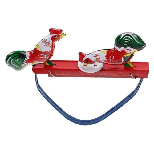 Gatuida Retro Blecheisen Hahnenfigur mit Interaktivem Pickmechanismus Nostalgisches Gartendeko Huhn Klassisches Blechspielzeug für Sammler und Geschenkideen von Gatuida
