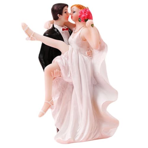 Gatuida Romantischer Brautpaar Cake Topper aus Resin Langlebige Hochzeitstorten Dekoration Kompakte Valentinstag Figur als Brautpaar Tortendeko und für Verlobung und Hochzeit von Gatuida