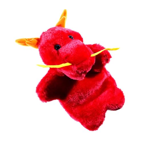 Gatuida Rotes Plüsch Drachen Handpuppe Kuscheltier für Rollenspiele Interaktives Erzählspielzeug Weiche Tier Handpuppe für Motorik und Kommunikation von Gatuida