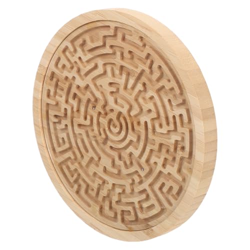 Gatuida Rundes Holz Labyrinthspiel mit Perlen Pädagogisches Montessori Maze Puzzle für Fördert Logisches und Motorische Fähigkeiten Langlebiges Sicheres Holzspielzeug für Kleinkinder von Gatuida
