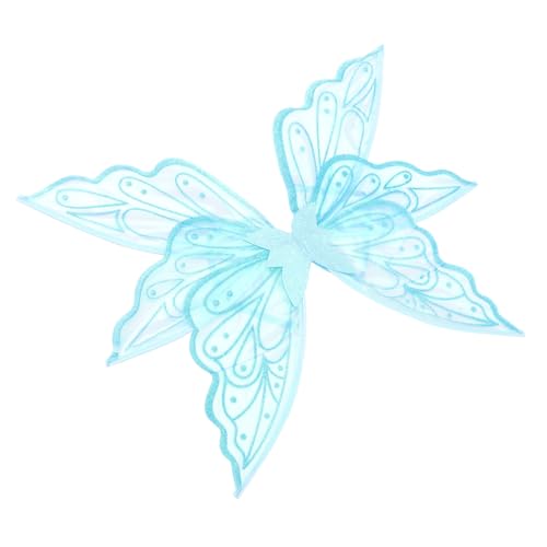 Gatuida Schmetterlingsflügel Kostüm Kleine Blaue Glitzer Flügel Leichte Elfenflügel für Party Cosplay und Festliche Anlässe Bequemes Stabiles Material Attraktives Design für Mädchen von Gatuida