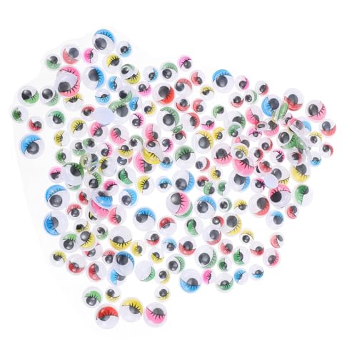 Gatuida Selbstklebende Bewegliche Augenaufkleber Bunte Kunststoff Wackelaugen mit Wimpern Langlebig für DIY Puppen Basteln Möbel und Haushaltsdekoration Kinderfreundlich Kreativ und von Gatuida