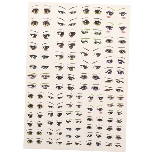 Gatuida Selbstklebende Papier Augen Aufkleber Cartoon Anime Augen Sticker DIY Basteln Clay Puppen Dekoration Langlebig Leicht Anzubringen von Gatuida