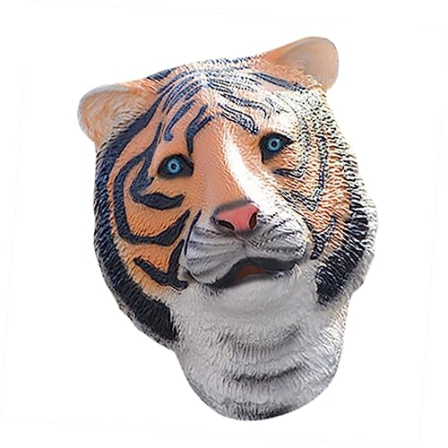 Gatuida Simulation Tiger Kopfmaske Realistische Maske für Karneval Fasching und Aufführungen Tigerkopf Verkleidung für Maskenball Gelb von Gatuida