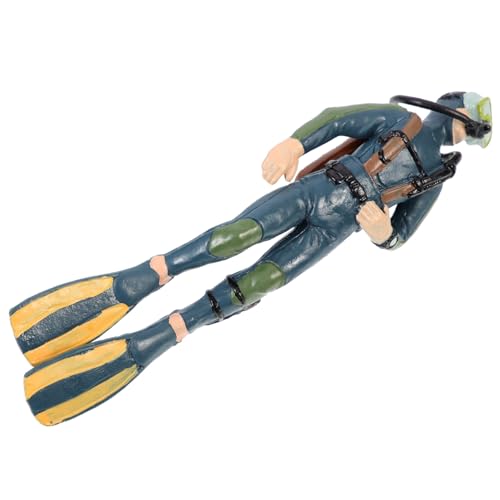 Gatuida Simulierte Mini Taucherfigur aus Abs Fischwassertaugliche Aquarium Deko Abriebfest und Langlebig Lebensecht Gestaltete Aquanaut Szene Kompakt für Süß und Salzwassertanks von Gatuida