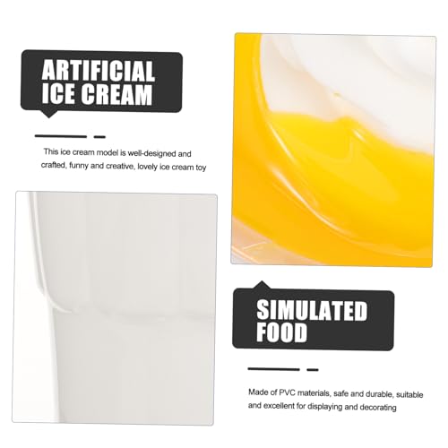 Gatuida Simuliertes Eiscreme Modell PVC Lebensmittelattrappe für Dekorationen Realistische Eisdessert Nachbildung Party Deko Kunstobjekt Langlebig und Farbenfroh von Gatuida