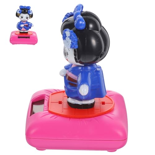 Gatuida Solar Kimono Puppe mit Wackelkopf Kawaii Auto Ornament Solarbetrieben für Auto und Bürodekoration Süßes Kimono Design Geschenkidee für Puppenliebhaber von Gatuida