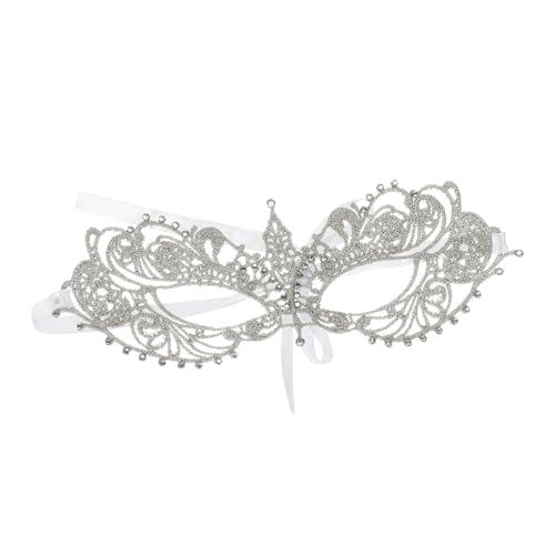 Gatuida Spitzen Lace Maske Damen Silberne Karnevalsmaskerade mit Zarter Verzierung für Maskenball Halloween Kostümparty und Festliche Tanzveranstaltungen von Gatuida