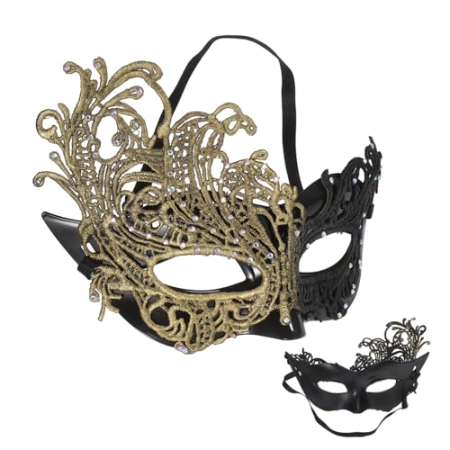 Gatuida Spitzen-halbgesichtsmaske mit Elastischem Band Komfortabel für Damen Vintage-stil für Halloween Karneval Maskenball und Cosplay-partys von Gatuida