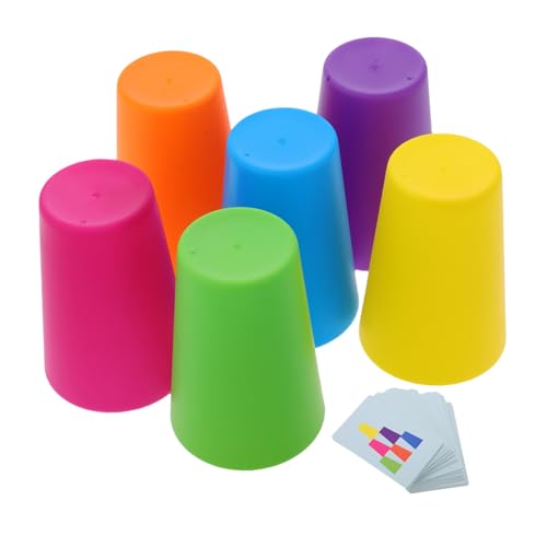 Gatuida Stapelbecher spielset für Interaktives Outdoor Spiel Konzentration und Geschicklichkeit Eltern Junge Mädchen bindung mit Bechern und Karten für Spaßige Wettkämpfe von Gatuida