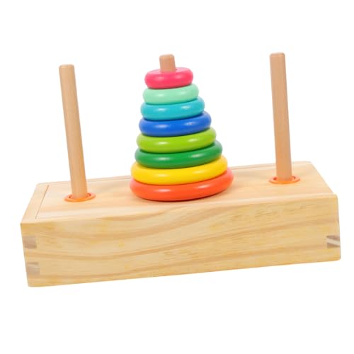 Gatuida Stapelturm Holzspielzeug für Kleinkinder Interaktives Lernspiel mit Bunten Ringen Fördert Farb und Formwahrnehmung Pädagogisches Stapelspielzeug für Junge Mädchen Ab Jahr von Gatuida