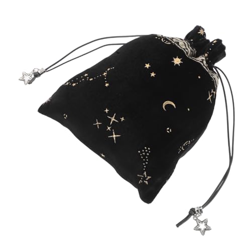 Gatuida Star Samtbeutel Tarot-runentasche Kleiner Beutel Mit Kordelzug Kleine Tasche Mini-taschen Mit Kordelzug Plüschbeutel Mit Kordelzug Schmuckbeutel Zu Verkaufen Flanell Black von Gatuida