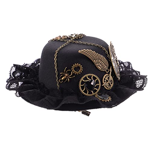 Gatuida Steampunk Haarclip Vintage Hut Haaraccessoire Leuchtendes Design Party Kostüm Zubehör Damen Retro Stil Performance Props von Gatuida
