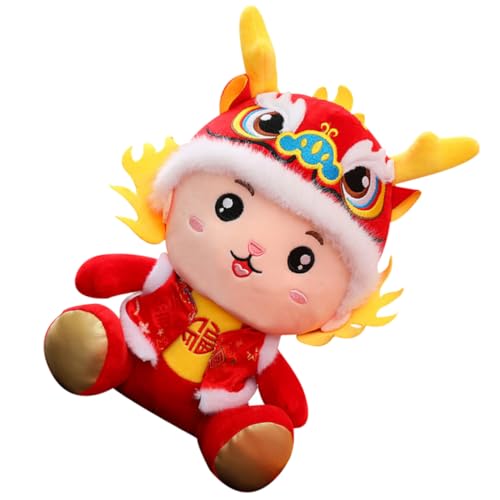 Gatuida Stofftierpuppe Dekorative Ausgestopfte Drachenpuppe Kuscheltier Drache Drachenplüsch Kleine Drachenpuppe Maskottchen Drache Gefüllt Entzückende Drachenpuppe Rot Pp Baumwolle von Gatuida