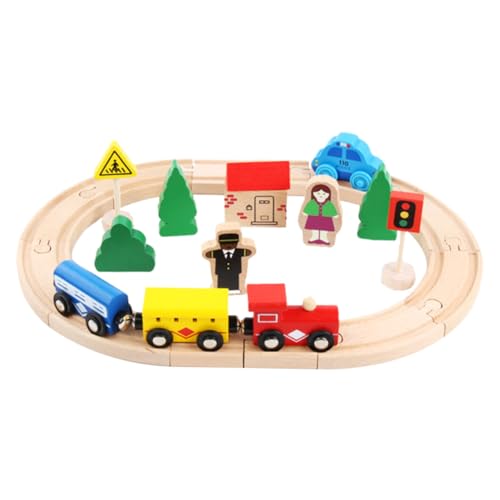 Gatuida Teiliges Holzspielzeug Zugset aus Buchenholz Pädagogisches Puzzle für Fördert Feinmotorik und Kognitive Fähigkeiten Geeignet für Kleine Hände Kreatives Bauen von Gatuida